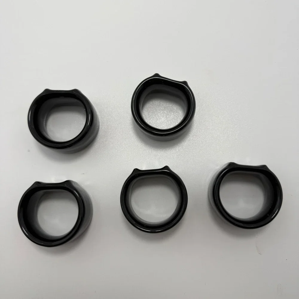 Vintage Mikasa Opus Black Napkin Rings MF641 Japan Duck Motif Set of 5 MCM Art